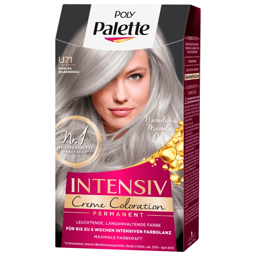 Poly Palette Intensiv-Creme-Coloration U71 Kühles Silbergrau